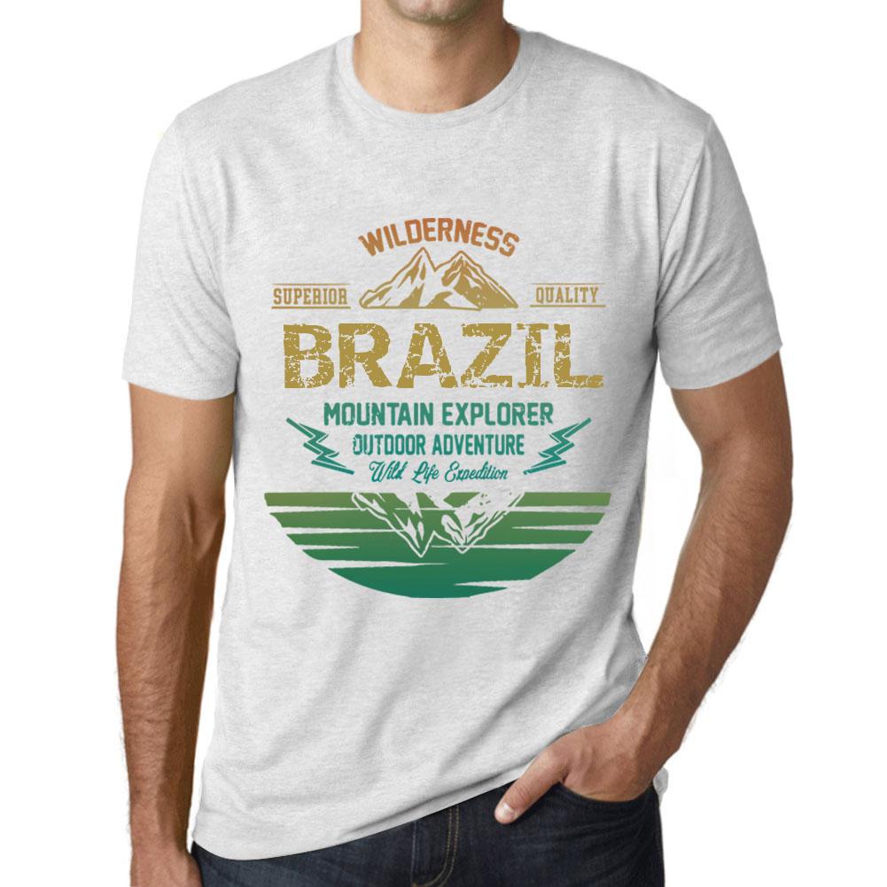 Men’s Vintage Tee Shirt Graphic T Shirt Mountain Explorer Brazil Vintage White