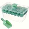 34/68- Cavity Double-Layer Press Type Ice Cube Tray with Storage Box – Quick-Freeze Ice Maker Kitchen Gadget in Green and Yellow