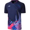 Мужские бадминтонные майки Li-Ning Унисекс Морской синий V-образный вырез Средняя посадка