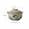 Japanese Ceramic with Lid Soup Ramen Bowl Dessert Snack Large Capacity Service Bowls Restaurant Tableware