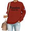 Women's Casual Fashion Round Neck Long Sleeve  Printed Sweatshirt