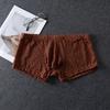 Мужское белье Ультратонкое Кружевное Прозрачное Кружевное белье Низкая посадка Молодежные Боксеры Трусы с кармашком Sissy Прозрачный Бикини Слип Мужской