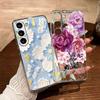 Чехол для телефона с рисунком розы для Samsung Galaxy A54 A14 A24 A34 A15 A25 A35 A55 A06 A07 Масляная живопись Прозрачный чехол для девушек
