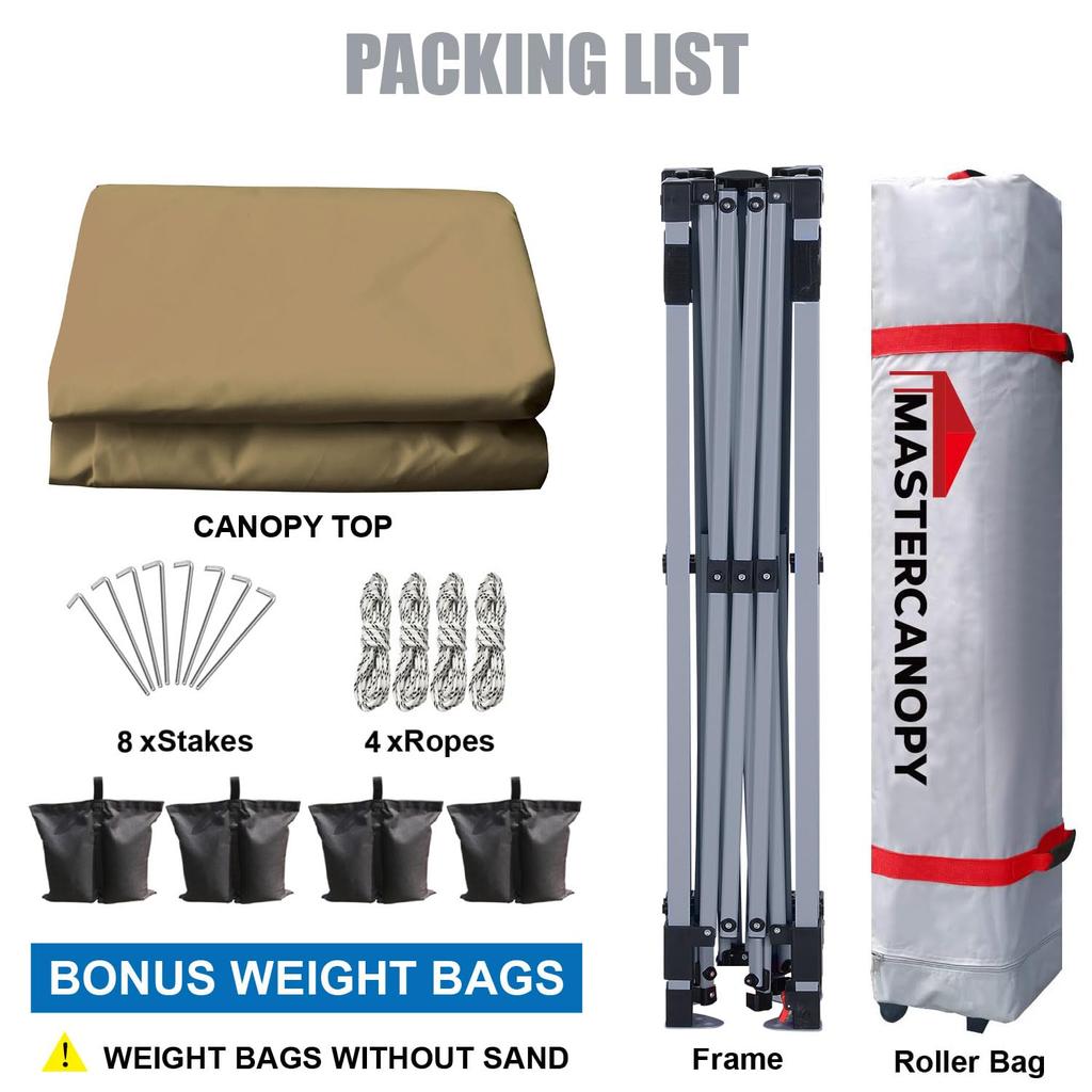 MASTERCANOPY One-Touch Tarp Tent 2M2.5M3M 3-уровневая регулировка Стальной каркас Вентиляция Водонепроницаемость Защита от УФ-излучения Солнцезащитный козырек Коммерческий