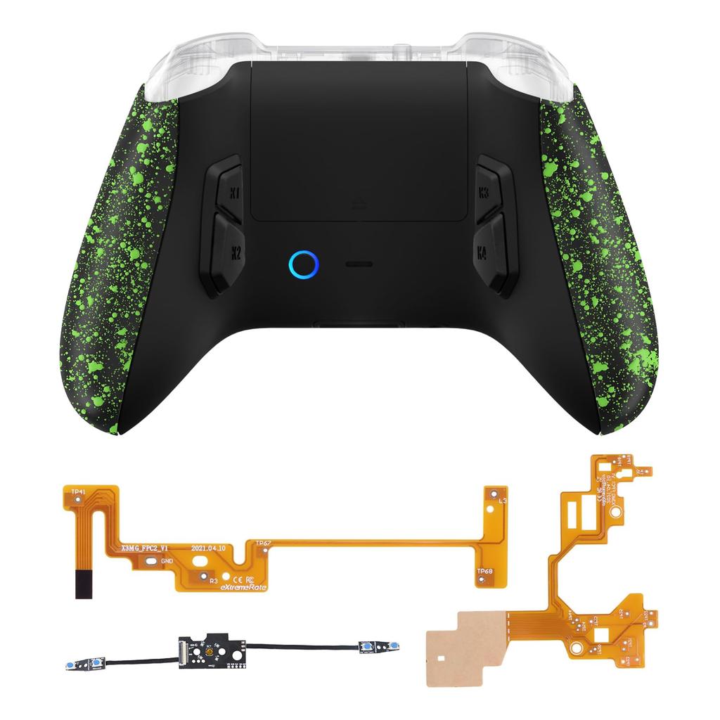 EXtremeRate Текстурированный комплект VICTOR X для Xbox Series 6 Черный Переработанная задняя часть и 4 задние кнопки Контроллер не входит в комплект S/X, Профили, Корпус,