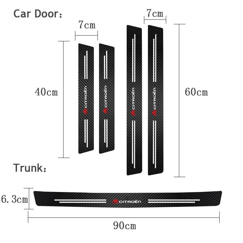AXSR8 Carbon Fiber Protective Film for Citroen DS SPIRIT DS5 DS6 DS3 DS4 DS7 C3 Elysee Car Door Sill Scuff Plate Sticker Accessories