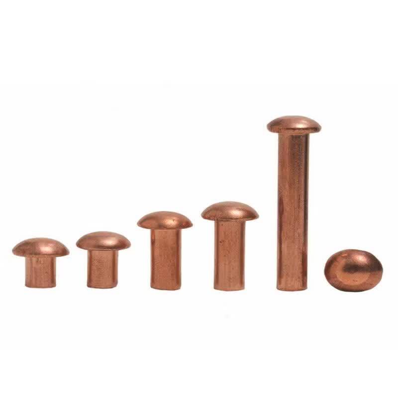 Медные заклепки Rongyu M5x18мм, solid, с круглой головкой