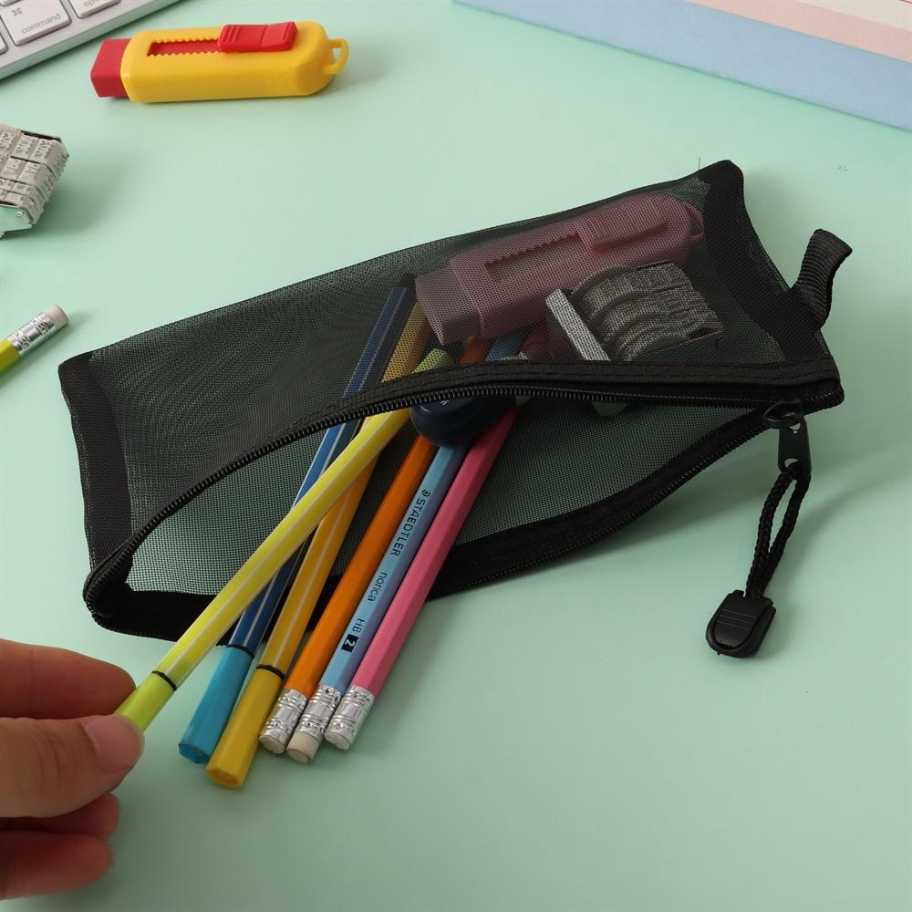 Transparent Pen Bag Square Shape Stationery Pouch Portable Storage Pouch Beauty Tool Storage
