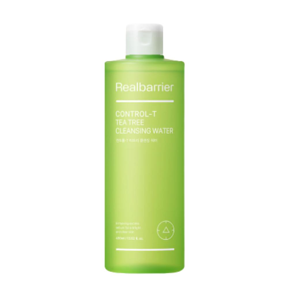 Real Barrier Control-T Tea Tree Cleansing Water 400ml - Gentle No-Rinse Sebum Control & Acne-Safe Makeup Remover