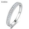 Lindon Classic Copper Alloy Zircon Ring Ladies Jewelry Wedding Promise Party Gift