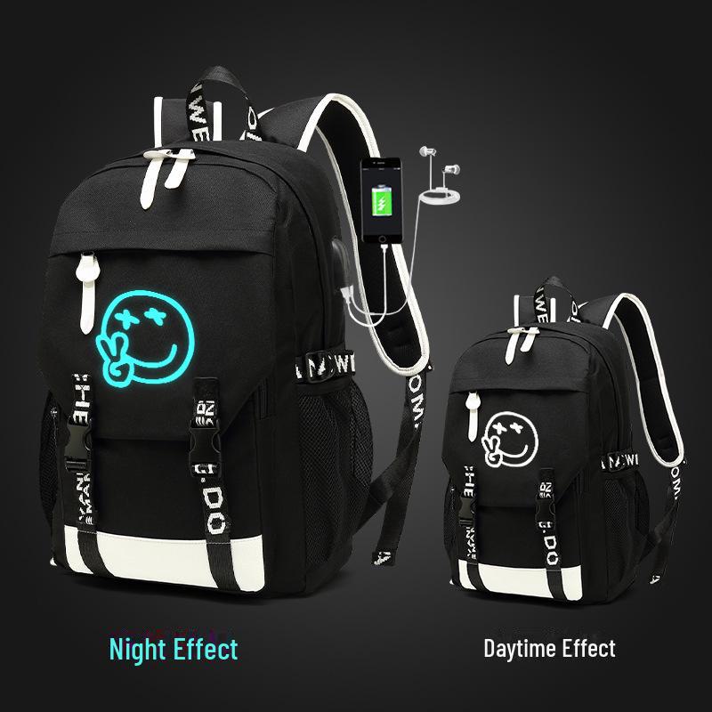 Мужской рюкзак из ткани Оксфорд: Модный светящийся школьный ранец, вдохновленный корейским аниме Харадзюку, для учеников младших классов