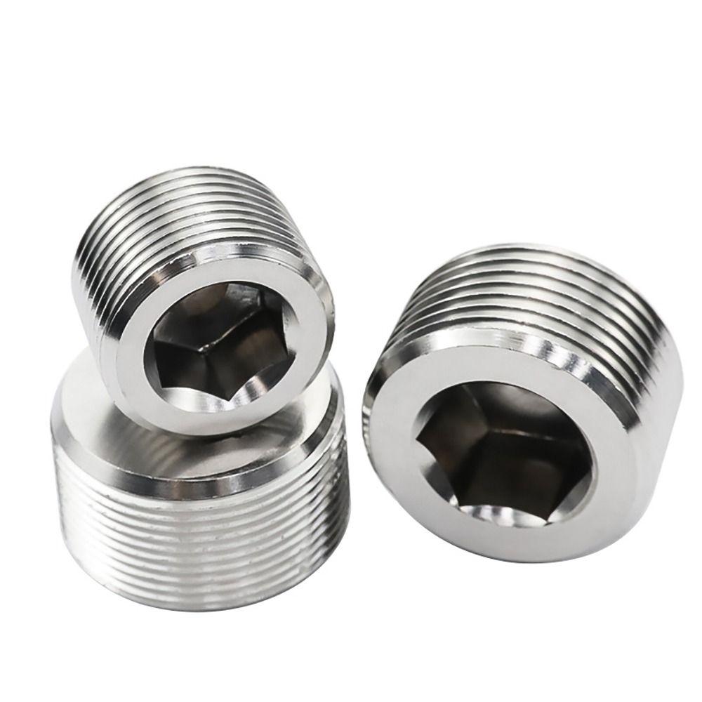 Silver Male Thread Hexagon Plug 304 Stainless Steel Tube Plug Sealing Pipe Port Hardware