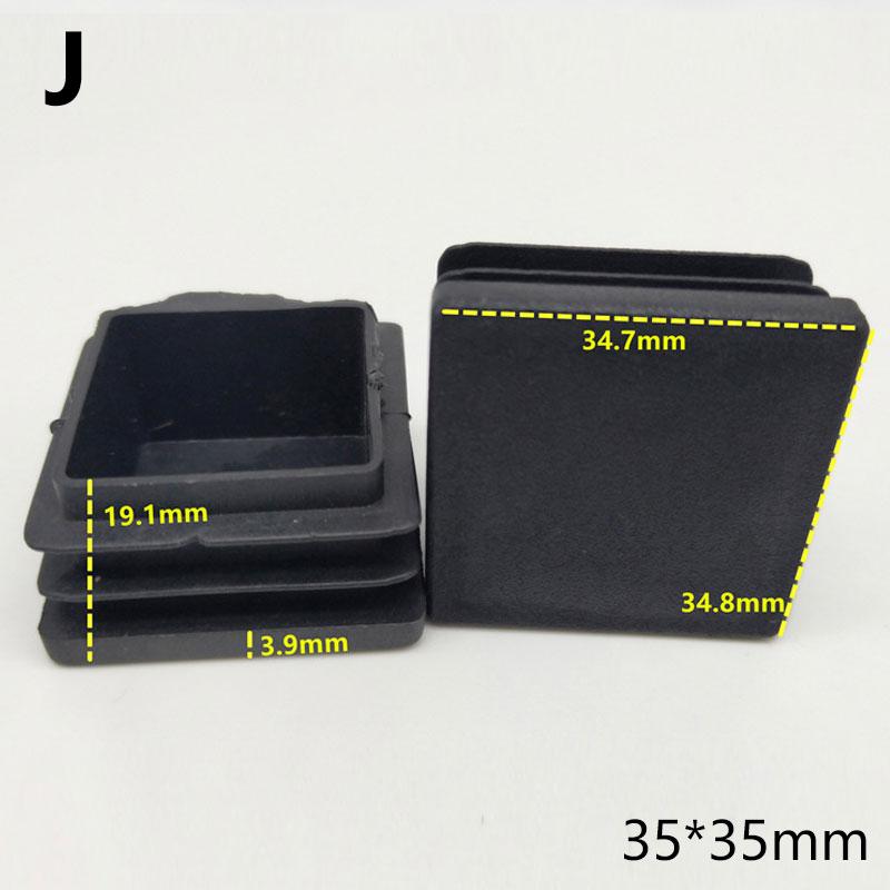 10 шт., черные заглушки для трубок, вставки для труб, квадратные торцевые заглушки, защитные накладки для пола, накладки на ножки мебели, подушечки для ножек