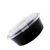 Disposable Black Round Food Container with Vented Dome Lid