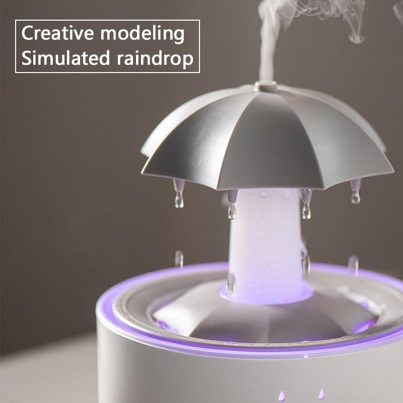 Rotating Umbrella Droplet Humidifier,Home Use with Large Fog, Desktop, Colorful Lighting,Aromatherapy Machine,Remote Control,No Aromatherapy Included