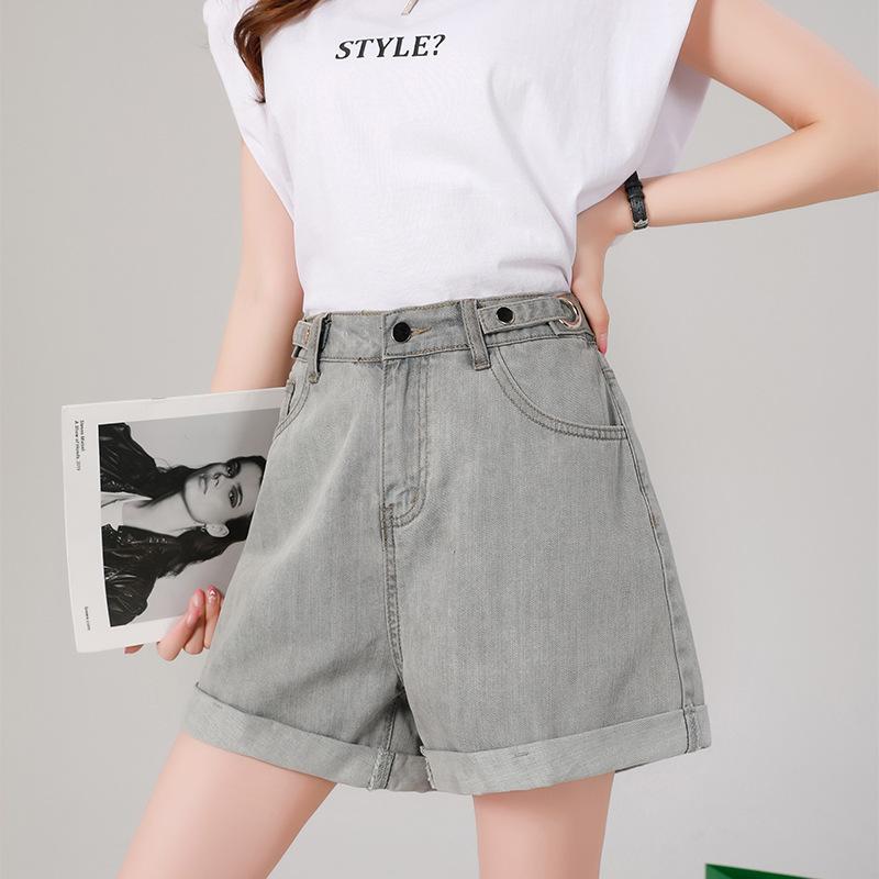 Летние женские модные джинсы, джинсовые шорты, свободные повседневные шорты для завивки, джинсы с эластичной резинкой на талии, большие размеры