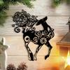 Christmas Metal Wall Decoration - Reindeer Sign and Deer Wall Art, Stylish Metal Décor for Festive Christmas Celebrations