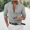 Мужская рубашка с длинными рукавами и цветным воротником, подростковая домашняя мода, свободная рубашка из льна большого размера