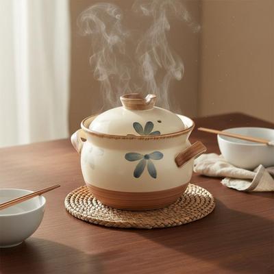 Japanese Design Clay Pot Excellent Heat Retention Japanese Clay Pot with Lid