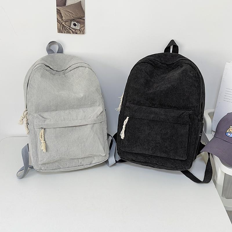 School Bags For Girls Solid Junior High School Student Schoolbag Korean Version Laptop Backpack Women Boys