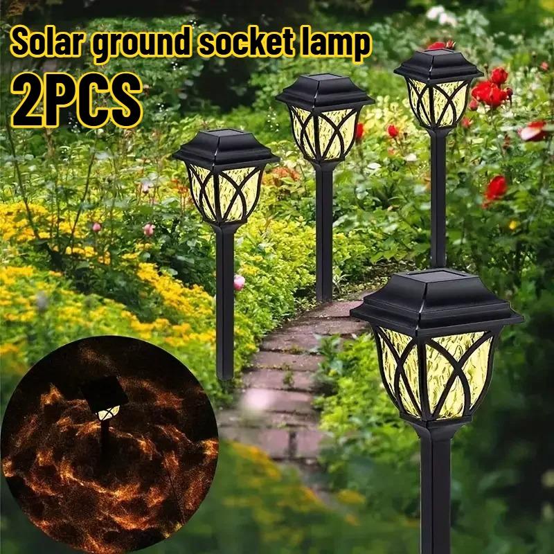 Светодиодный солнечный садовый светильник, уличная декорация, водонепроницаемый, для двора, земли, газона, уличный, для патио, Хэллоуина, Рождества