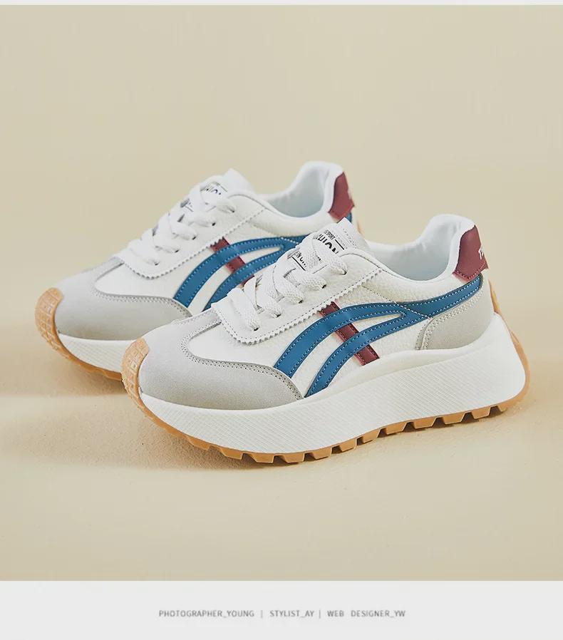 Корейская женская обувь для пап 2025: Кроссовки для бега на каждый день и спорта с толстой подошвой, увеличивающей рост (XFK851)