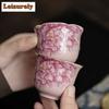 2 шт./лот Розовый Чайная чашка с пионом, имитация печи Жу, Эстетичная чайная пиала, Набор чайных чашек, Чашка для аромата, Чашка чацзань, Чайные принадлежности, Украшения 55 мл