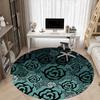 1pc Rose Pattern Office Round Area Rug, Under Office Chairs Bedroom Living Room Home Decor, Room Deco, Available in Various Sizes