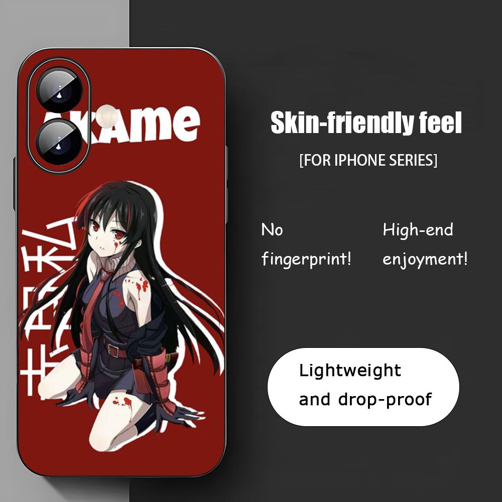 Аниме Akame ga KILL Крутой Горячий Чехол для Телефона Для iPhone 17 16 15 14 13 12 11 X XR XS 8 Plus Mini Pro Max Мягкий черный Ударопрочный Чехол