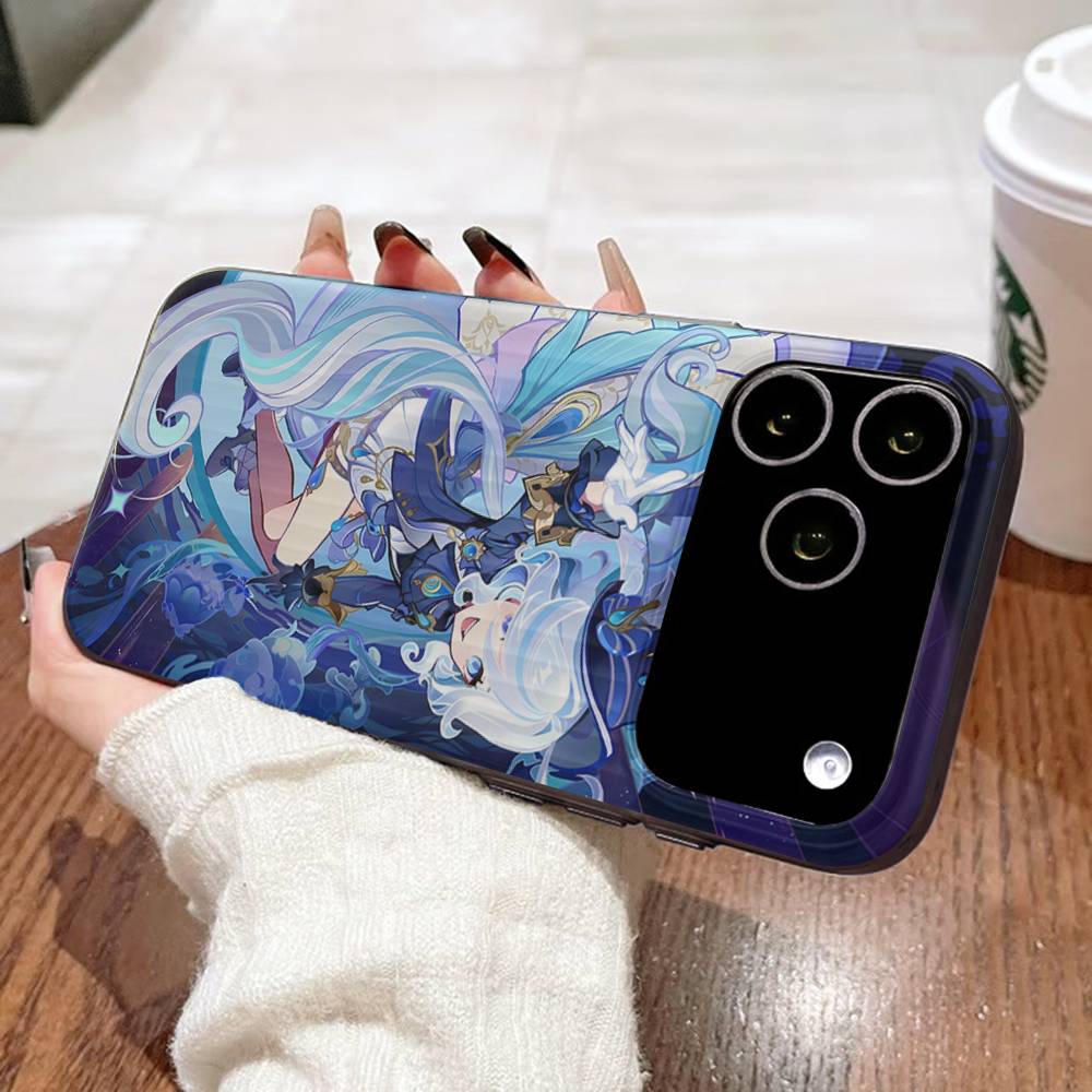 Игровой чехол F-furina Wave Corrugated для iPhone 17 Air 16 15 14 13 11 12 Pro Max Plus Матовый чехол