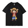 Аниме ONE PIECE Футболка ЛУФФИ Летняя с коротким рукавом Мультяшная футболка Фитнес Топы