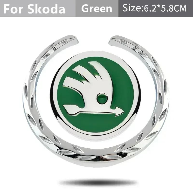 WMZW4 Car Trunk Emblem Decals Sticker for SKODA Logo Octavia A7 Kodiaq Superb Fabia Tour RS Rapid Felicia Window Badge Accessories