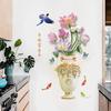 3D Large Vase Wall Sticker Lotus Flower Decal Self-Adhesive Strong Stickiness Waterproof PVC Sticker Wall Art Decoration