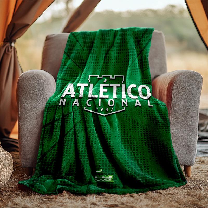 Atletico Nacional Flannel Blanket Soft Warm All-Season Throw, Design for Camping, Car Travel, Hiking Sofa, Bed, Office Perfect Gift for Parties