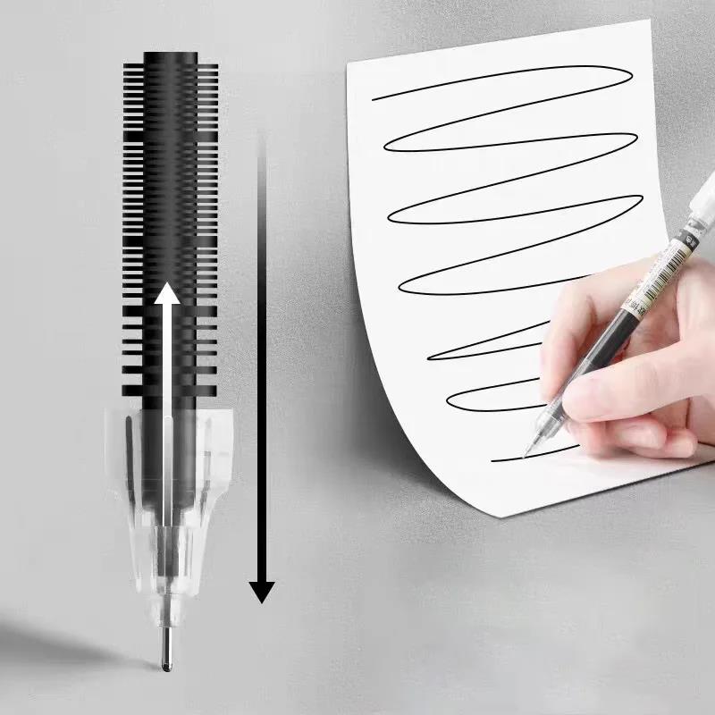 10pcs Rolling Ball Pens Quick Dry Ink, 0.5 mm Extra Fine Point Pens Liquid Ink Pen Rollerball Pens For Office School Stationery