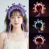 Взрослые Детские Светодиодная Вечеринка Сияния Пайетки Кошка Зайчик Корона Цветок Ободок Гало Светящийся Венок Повязка на Голову Подарок на День Рождения Свадьба