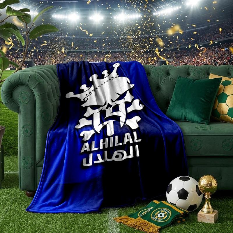 Al Hilal FC Crest Blanket Lightweight Flannel Bedding Blanket Perfect for Travel, Camping, Living Rooms, Offices, Sofas, Fan Christmas gift