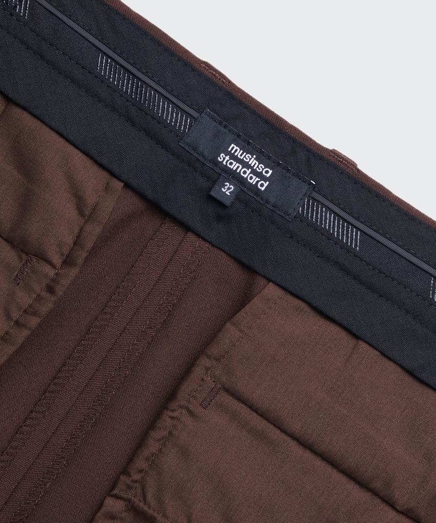 MUSINSA STANDARD Tapered Hidden Banding Crop Slacks [Brick]