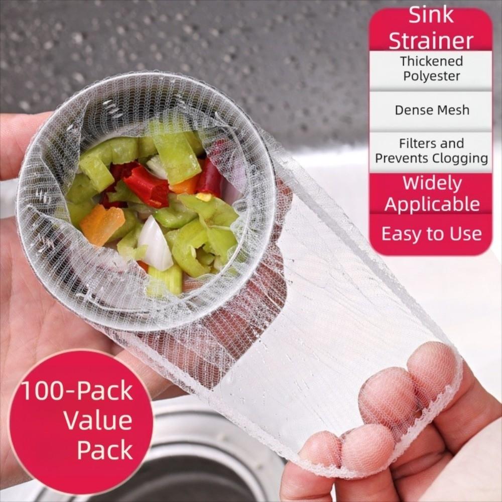 100pcs Cartoon Bear Design Kitchen Sink Filter Disposable Disposable Filter Vegetable Cleaning