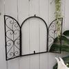 Романтический металлический настенный декор Винтажная рама фальш-окна Искусство с арочным дизайном для украшения спальни, двора