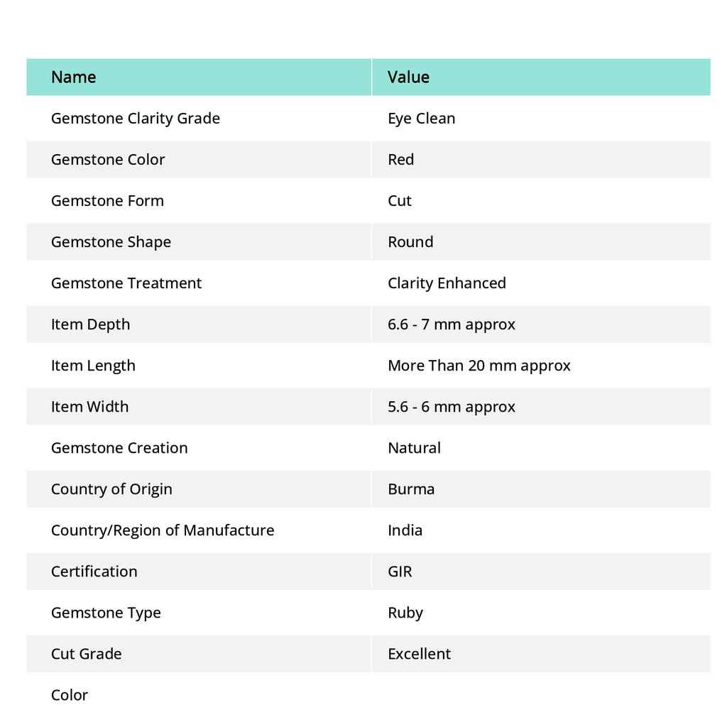 1 Ct Natural Red Ruby CERTIFIED Unique Round Diamond Cut Burmese Loose Gemstone MQ-84 00B