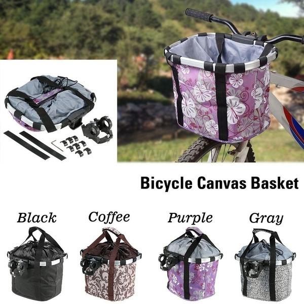 Велосипедная съемная велосипедная передняя парусиновая корзина, сумка-переноска для домашних животных, рама из алюминиевого сплава, съемная корзина