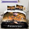 3pcs Custom Name Lando Norris Bedding Set Duvet Cover Closure Includes 1 Duvet Cover & 2 Pillowcases, Soft and Comfortable for All Seasons.