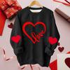 Женская повседневная модная блузка с длинным рукавом и круглым вырезом с принтом ко Дню святого Валентина