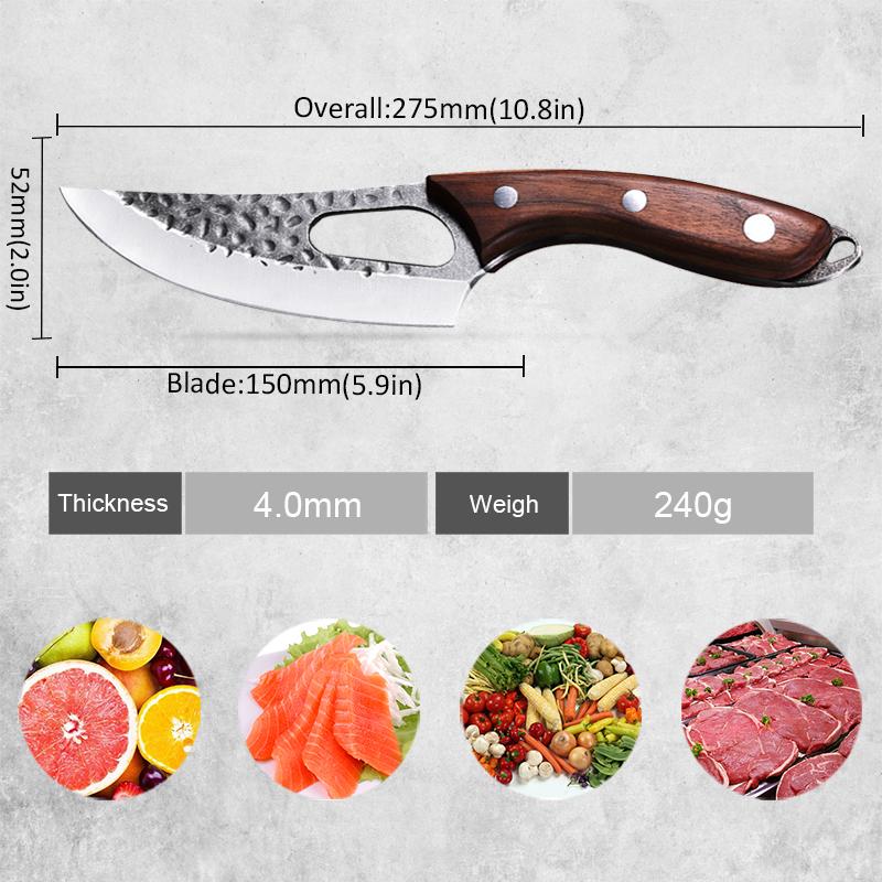 Meat Cleaver Hand-forged Boning Knife Peeling Knife Professional Slaughter Stainless Steel Kitchen Knife