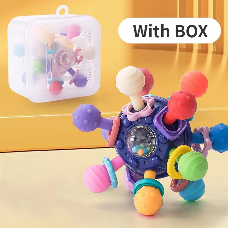 Детские игрушки 0-12 месяцев вращающийся мяч-погремушка захватывающая игрушка для развития ребенка силиконовый прорезыватель детские сенсорные игрушки