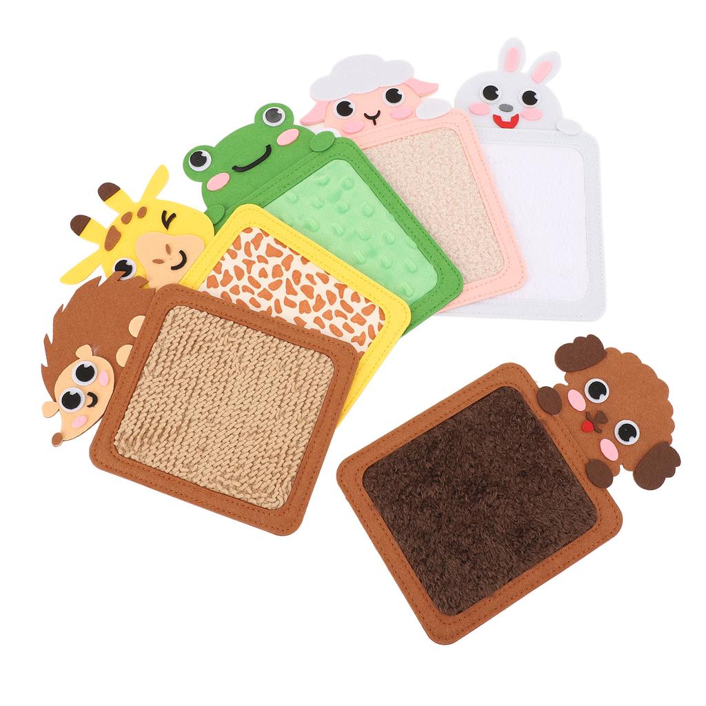 6 шт. сенсорных ковриков для детей-аутистов, текстурированные игровые обучающие игрушки, милые животные, сенсорные плитки f