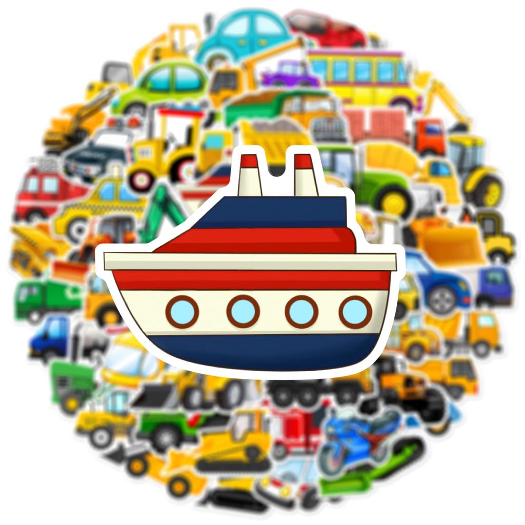 10/30/60 шт., наклейки для перевозки грузовиков с героями мультфильмов для DIY, детские обучающие принадлежности для скрапбукинга, канцелярские принадлежности, бутылка для воды, телефон, шлем для ноутбука