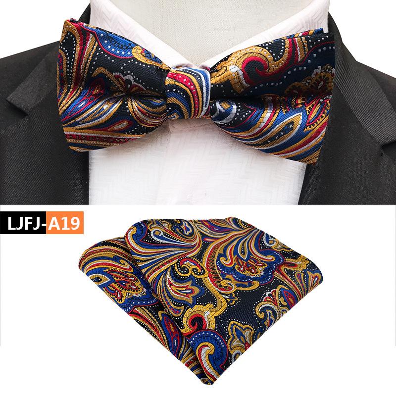 Модный трендовый галстук-бабочка плюс набор полотенец для кармана, свадебный галстук-бабочка для жениха и шафера