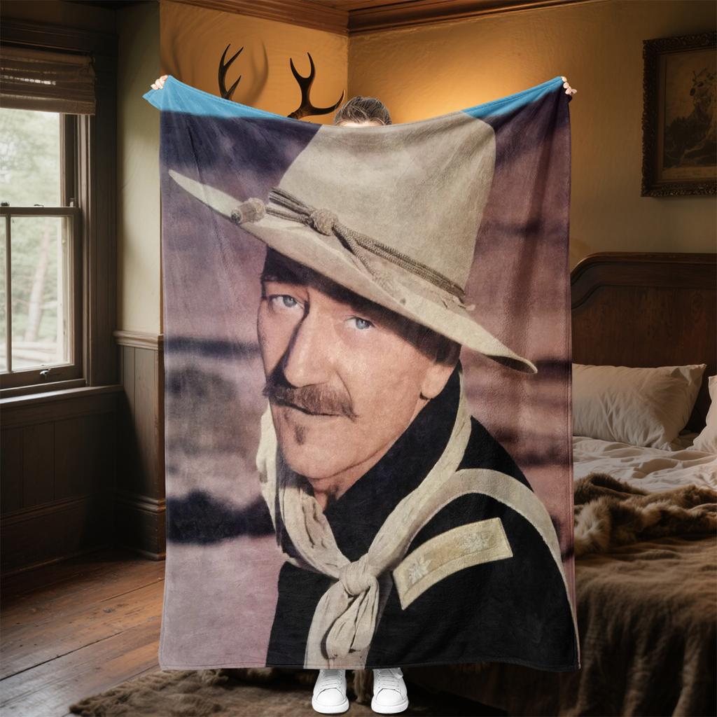 1pc John Wayne's iconic cowboy hat blanket, al season lightweigh Poster blanket home office outdoor nap multifunc Poster blanketional blanket